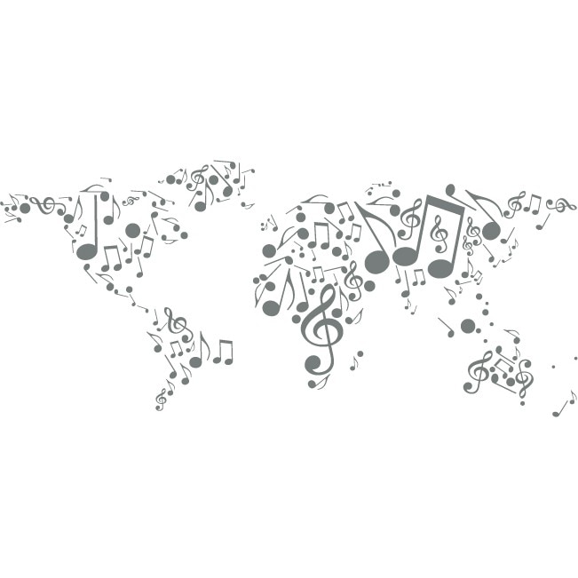 Tarile lumii danseaza - Sticker Decorativ - Gri Metal - 202 x 89 cm