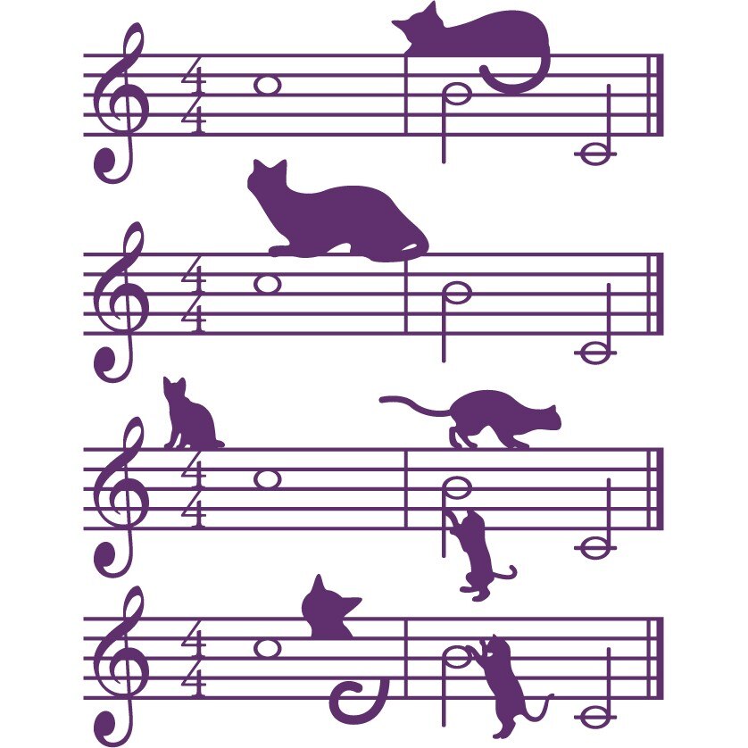 Pisici muzicieni - Sticker Decorativ - Indigo - 119 x 153 cm