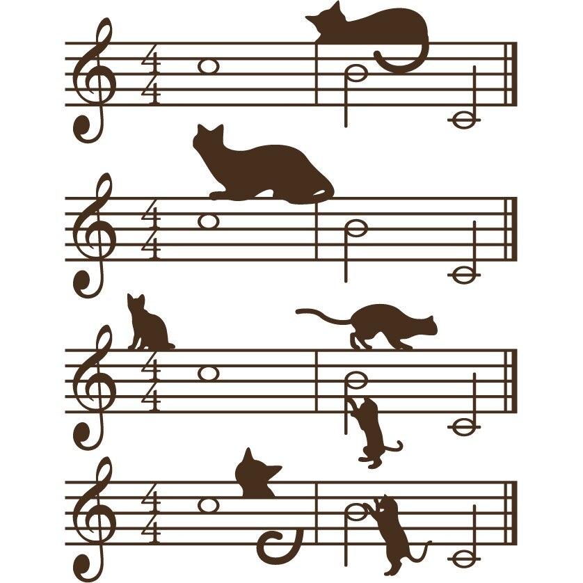 Pisici muzicieni - Sticker Decorativ - Choco - 92 x 119 cm