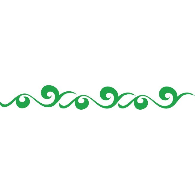 Valuri - Sticker Decorativ - Verde - 119 x 15 cm