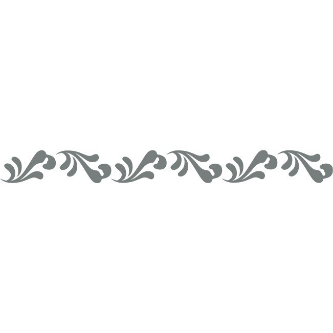 Frunze decorative - Sticker Decorativ - Gri Metal - 119 x 12 cm