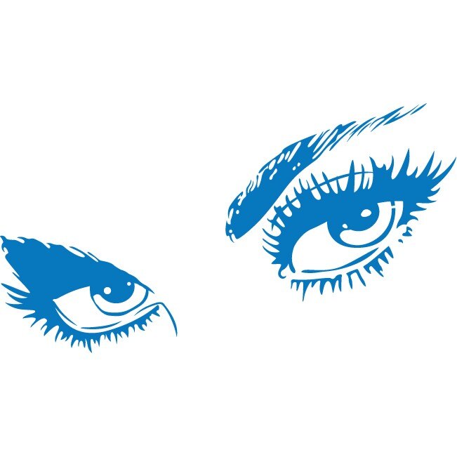 Privire seducatoare - Sticker Decorativ - Albastru - 89 x 49 cm