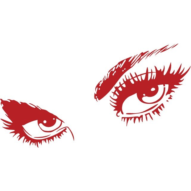 Privire seducatoare - Sticker Decorativ - Rosu Cardinal - 119 x 65 cm