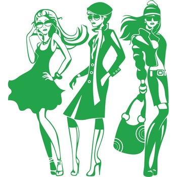 Fashion girls - Sticker Decorativ - Verde - 119 x 130 cm Fashion girls - Sticker Decorativ - Verde - 119 x 130 cm