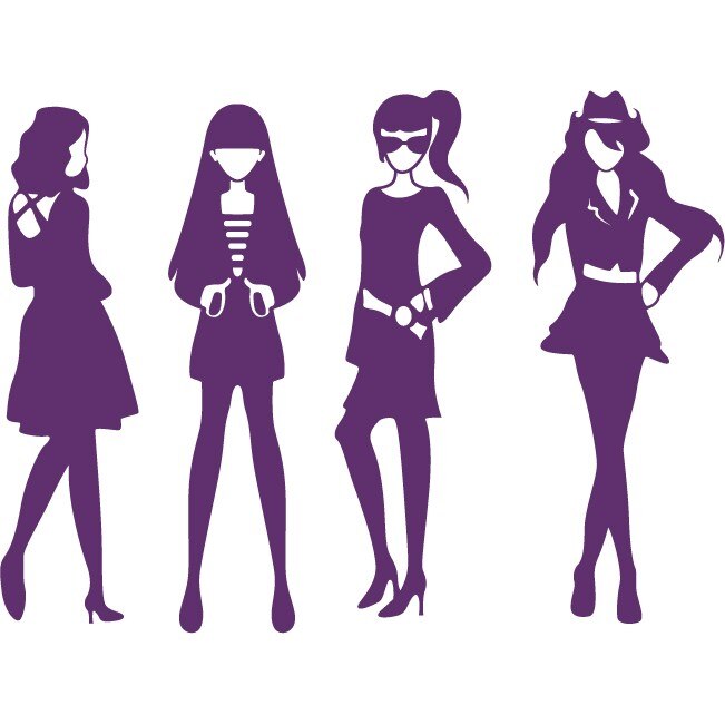 Fete la moda - Sticker Decorativ - Indigo - 119 x 89 cm