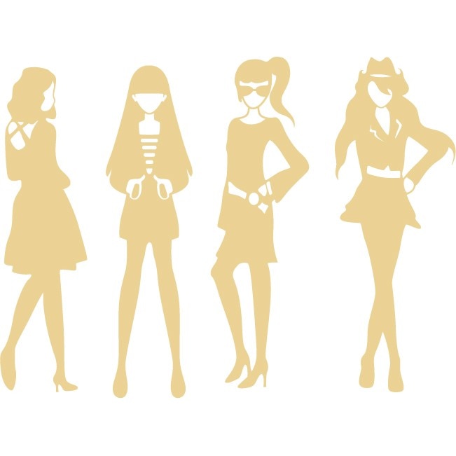 Fete la moda - Sticker Decorativ - Bej - 119 x 89 cm