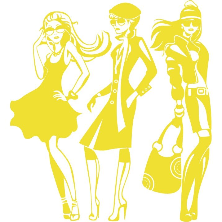 Fashion girls - Sticker Decorativ - Lemon - 89 x 98 cm