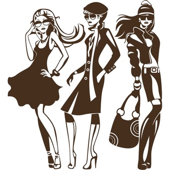 Fashion girls - Sticker Decorativ - Choco - 119 x 130 cm Fashion girls - Sticker Decorativ - Choco - 119 x 130 cm
