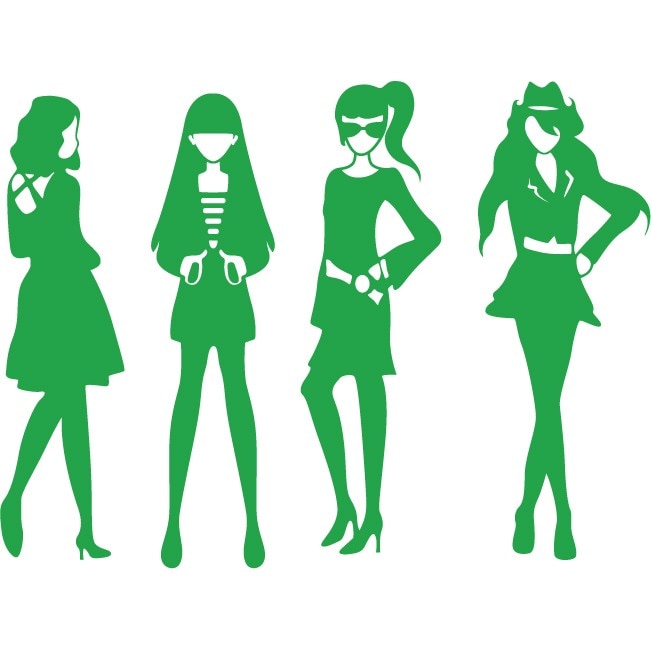 Fete la moda - Sticker Decorativ - Verde - 159 x 119 cm