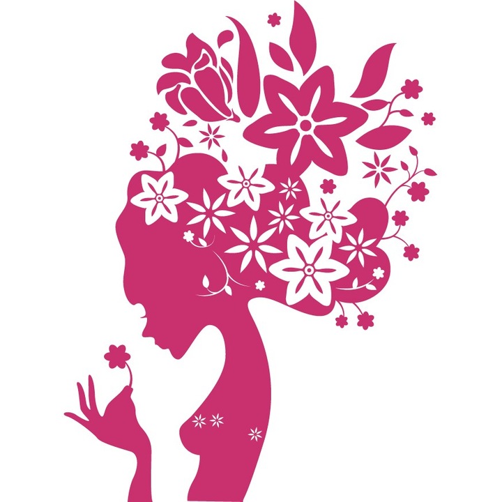 Frumusete inflorita - Sticker Decorativ - Magenta - 119 x 160 cm