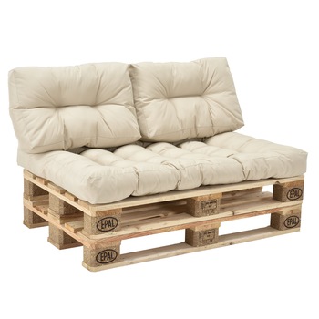 Canapea Interior Arlechin Euro Paleti Model B, en.casa, perna sezut 120 x 80 x 12 cm, perna spate 60 x 40 x 20/10 cm, cu 2 europaletI,1 spatar, 1 perna sezut si 2 perne spate, poliester, bej, 2 locuri Canapea Interior Arlechin Euro Paleti Model B, en.casa, perna sezut 120 x 80 x 12 cm, perna spate 60 x 40 x 20/10 cm, cu 2 europaletI,1 spatar, 1 perna sezut si 2 perne spate, poliester, bej, 2 locuri