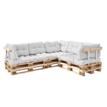 Set perne mobilier paleti Gardenia 16, en.casa, perna sezut 120 x 80 x 12 cm, perna spate 60 x 40 x 20/10 cm, poliuretan, alb Set perne mobilier paleti Gardenia 16, en.casa, perna sezut 120 x 80 x 12 cm, perna spate 60 x 40 x 20/10 cm, poliuretan, alb