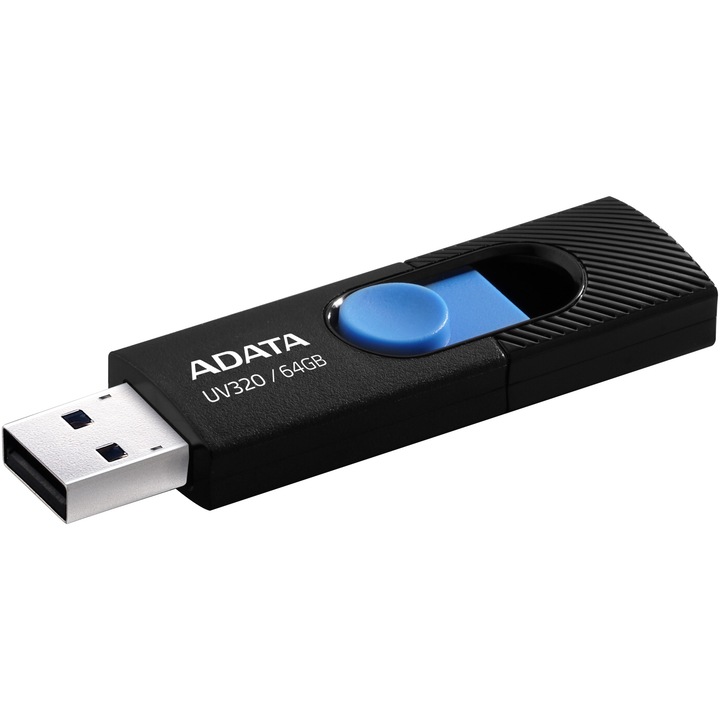 Memorie USB ADATA UV320, 64GB, USB 3.2, Negru/Albastru