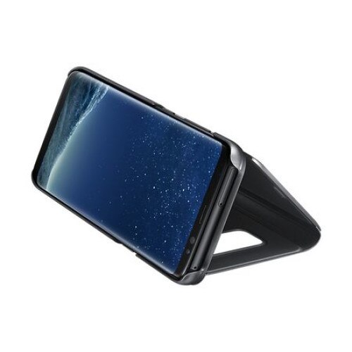 Mug produce Datum Husa Book Clear View compatibila cu Samsung Galaxy S8, Black - eMAG.ro
