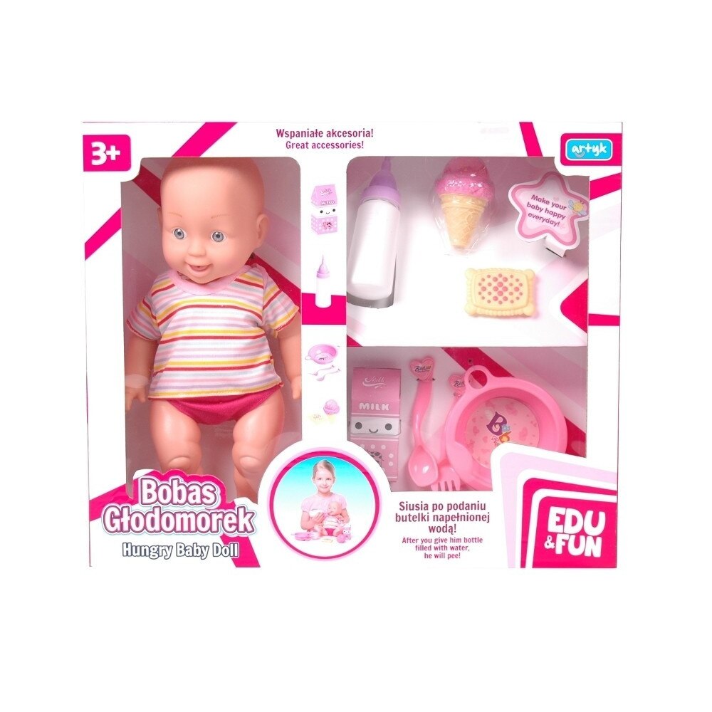 Papusa Bebelus cu accesorii Edu & Fun, Artyk, Multicolor, 3 ani+