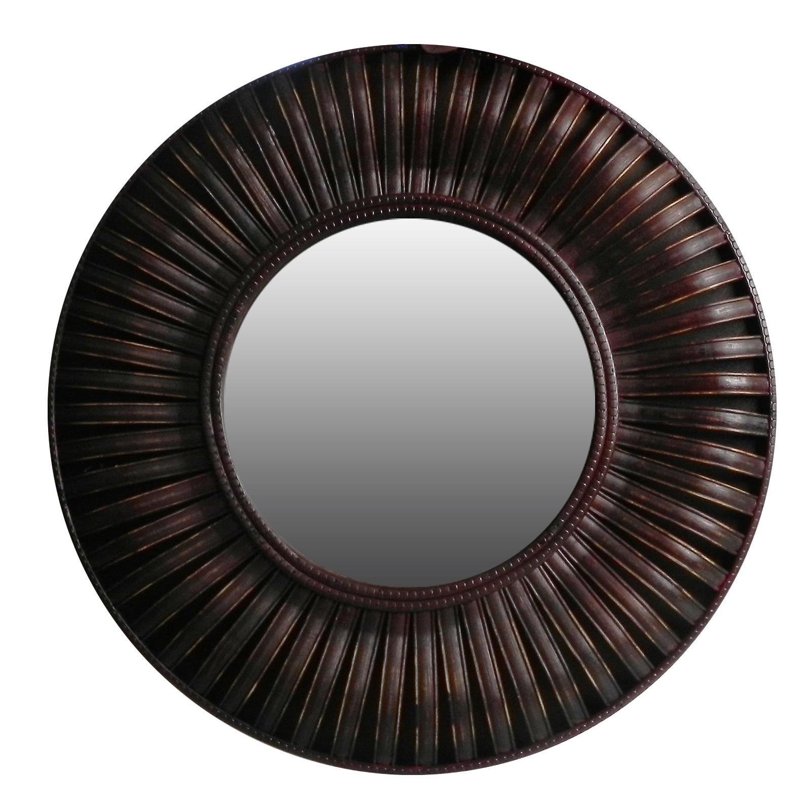 Oglinda decorativa AOKO, realizata manual din bambus, 60,5 cm