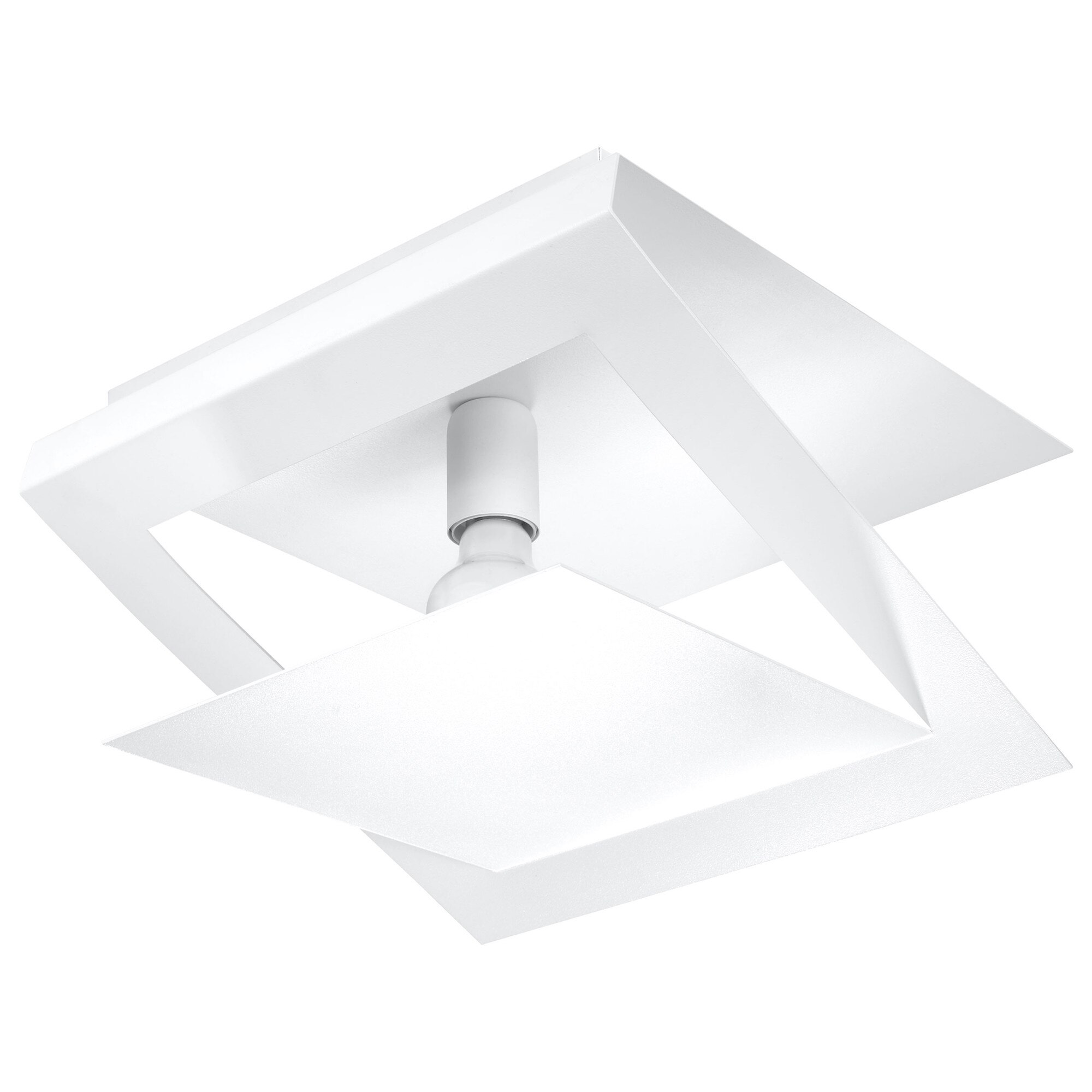 Plafoniera Nazaria Kwadrat, Sollux Lighting, E27, LED, 1 x 60 W, Alb