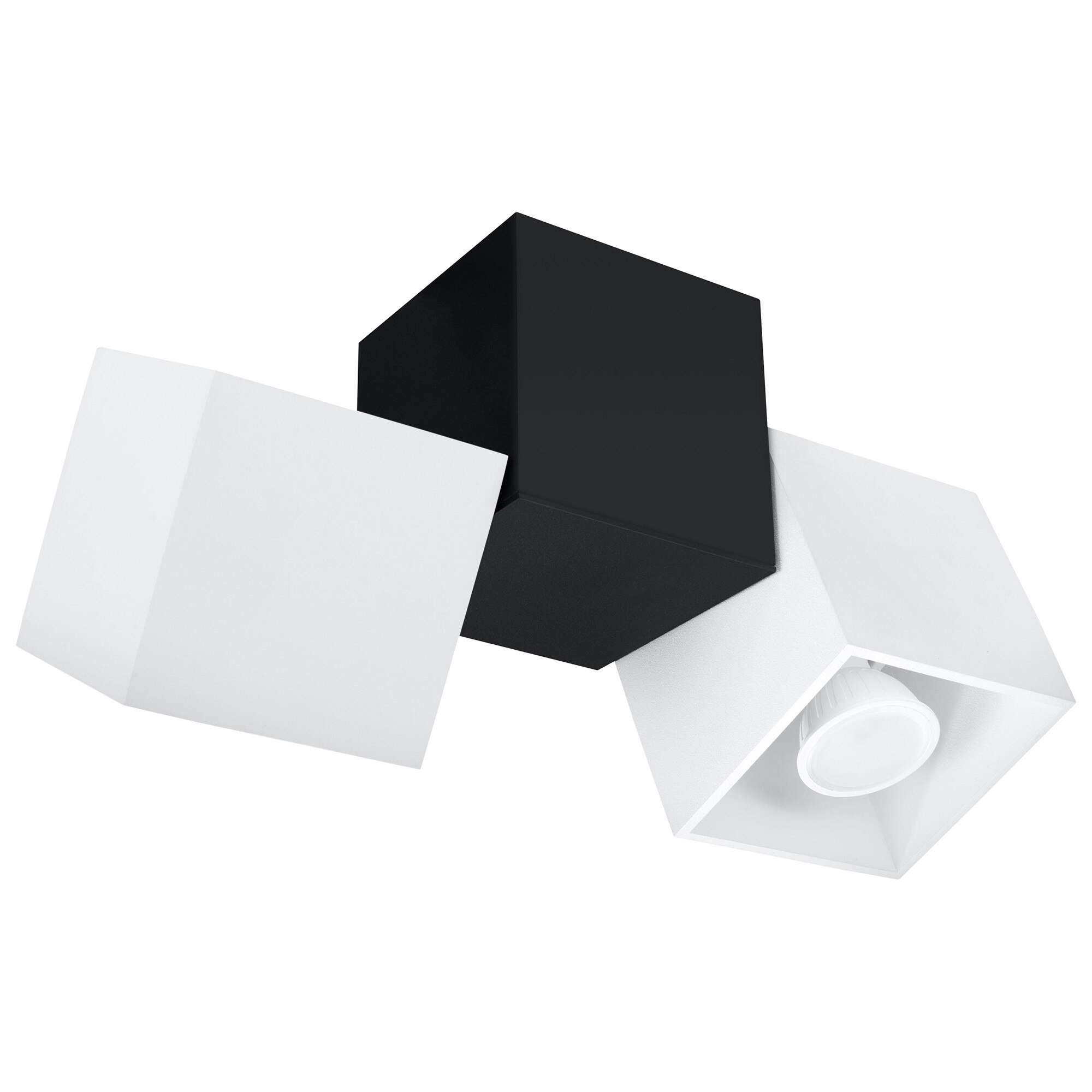 Plafoniera Optik Bianco, Sollux Lighting, IP20, 40 W, 2 x LED, Alb/Negru