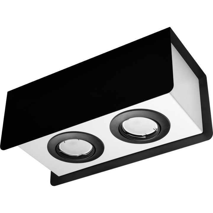 Plafoniera Stereo, Sollux Lighting, IP20, 40 W, 2 x LED, Negru