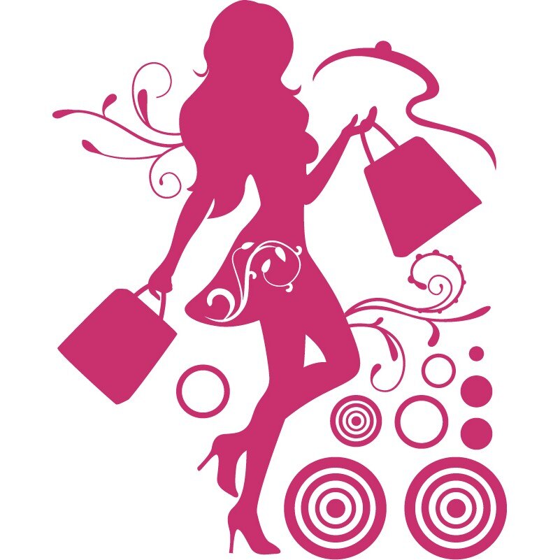 Printesa modei - Sticker Decorativ - Magenta - 119 x 147 cm