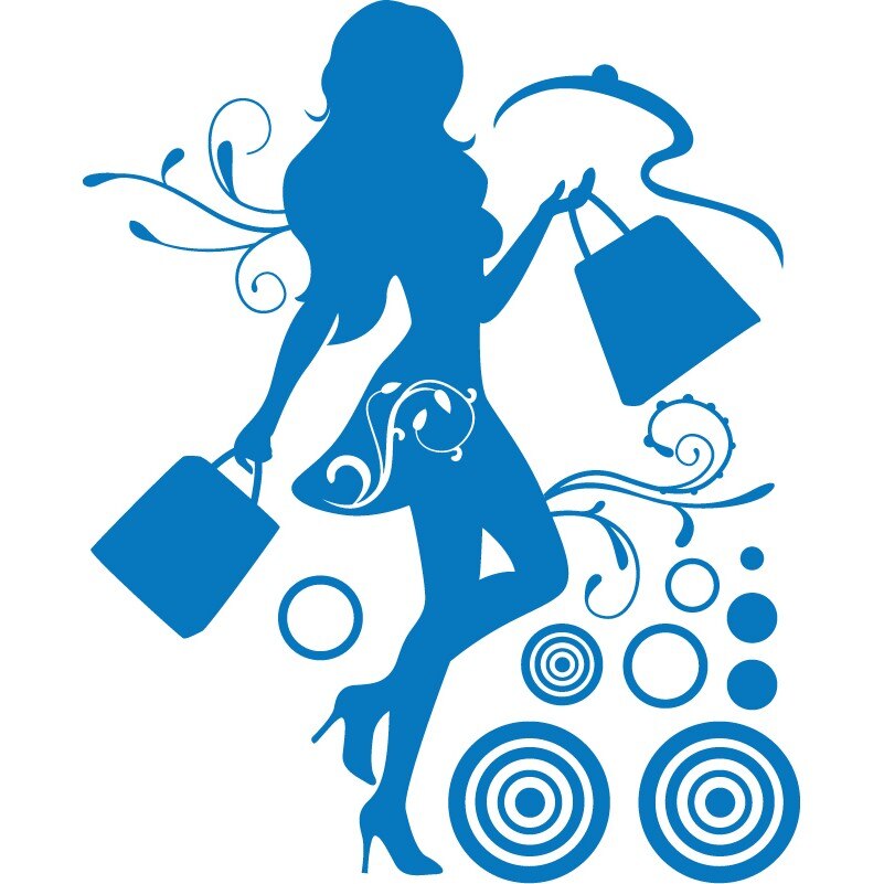 Printesa modei - Sticker Decorativ - Albastru - 96 x 119 cm