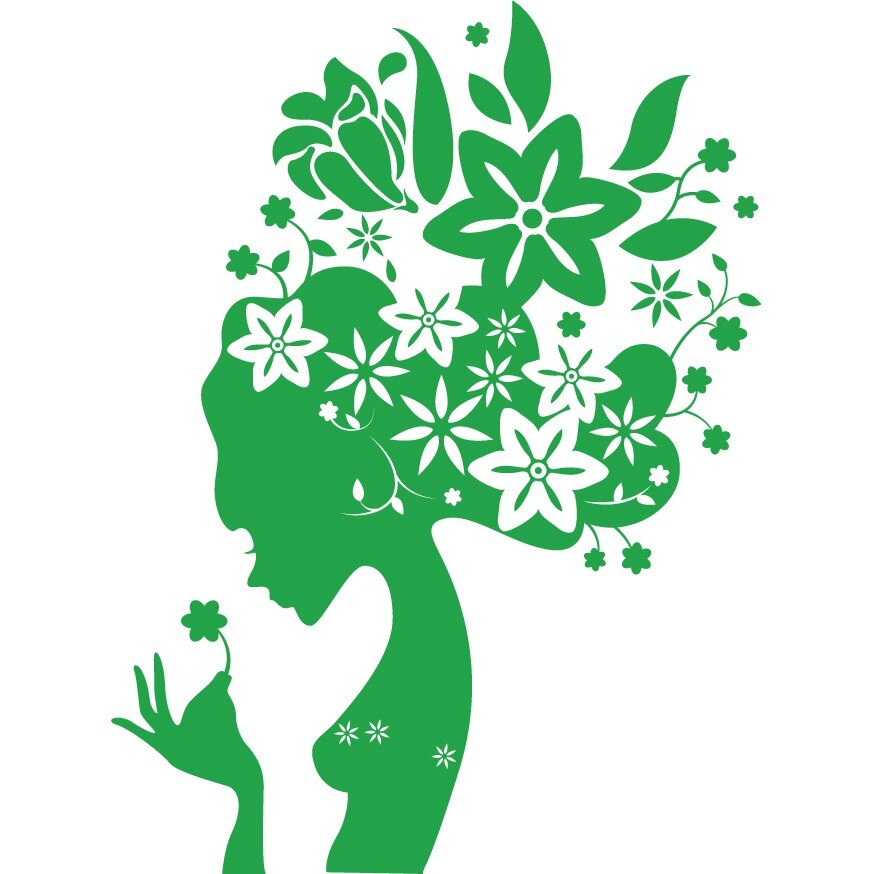 Frumusete inflorita - Sticker Decorativ - Verde - 119 x 160 cm