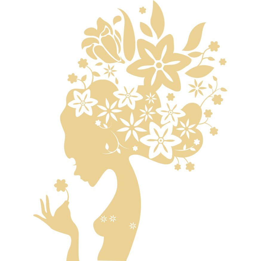 Frumusete inflorita - Sticker Decorativ - Bej - 119 x 160 cm