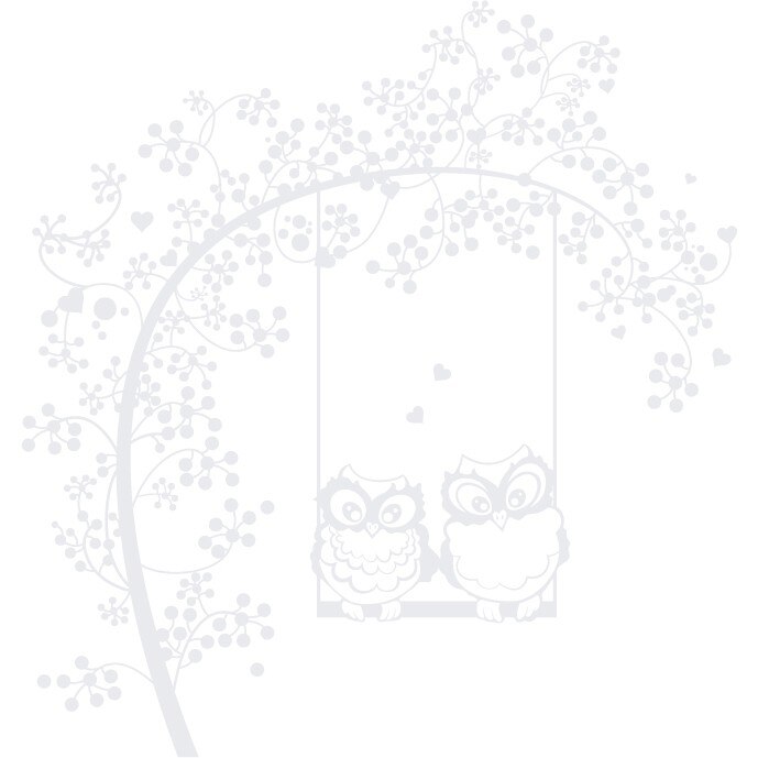 Bufnite indragostite - Sticker Decorativ - Alb polar - 89 x 95 cm