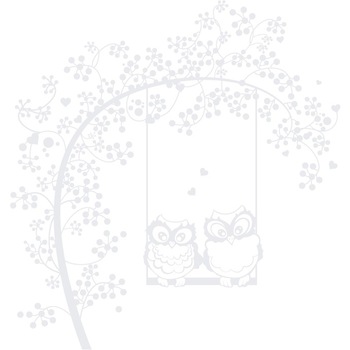 Bufnite indragostite - Sticker Decorativ - Alb polar - 119 x 126 cm Bufnite indragostite - Sticker Decorativ - Alb polar - 119 x 126 cm