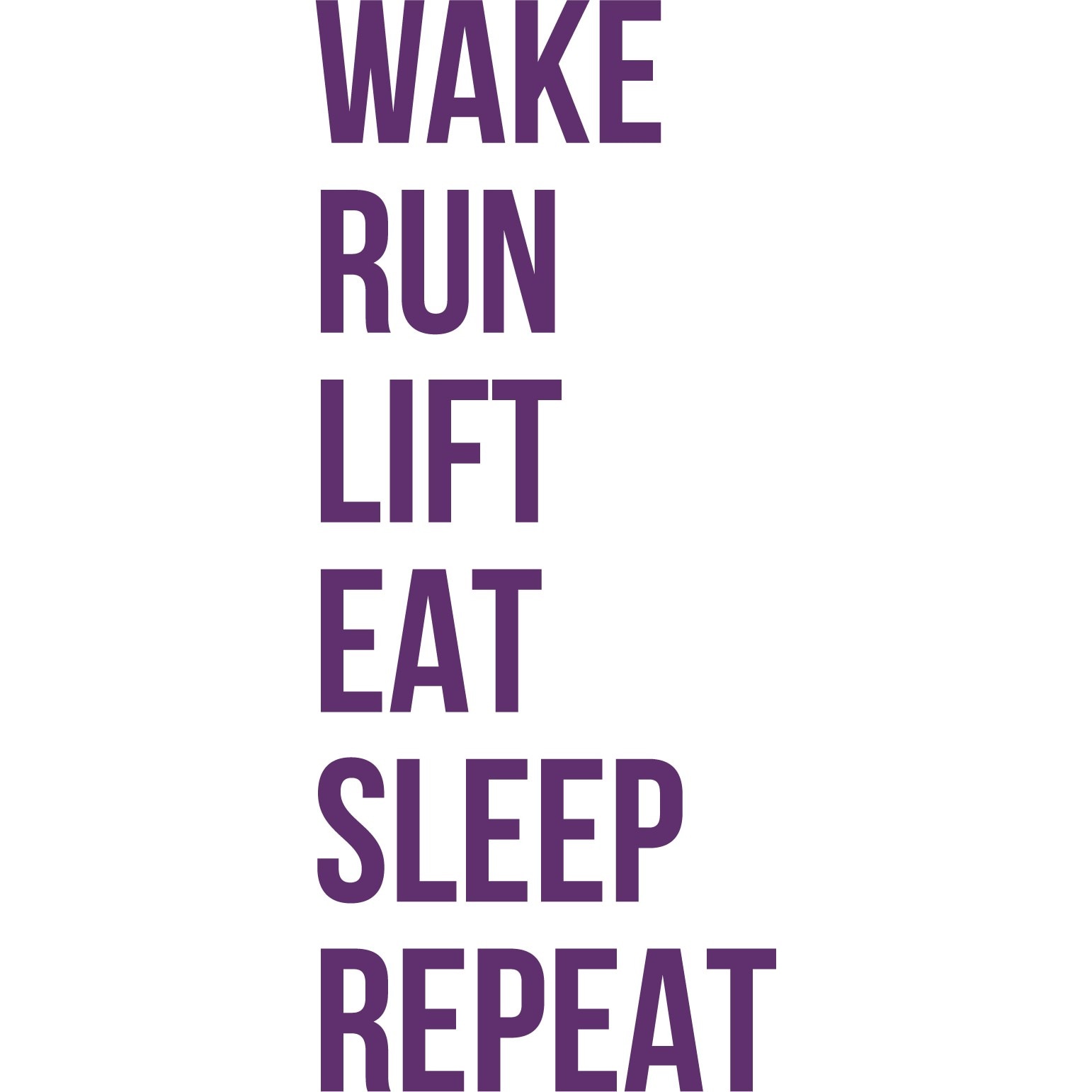 Wake... Run... Lift... - Sticker Decorativ - Indigo - 180 x 75 cm