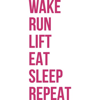 Wake... Run... Lift... - Sticker Decorativ - Magenta - 135 x 56 cm Wake... Run... Lift... - Sticker Decorativ - Magenta - 135 x 56 cm