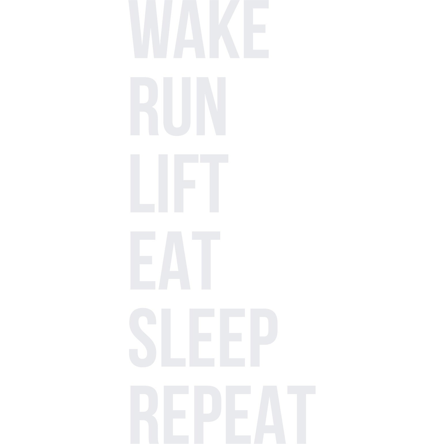 Wake... Run... Lift... - Sticker Decorativ - Alb polar - 135 x 56 cm