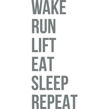 Wake... Run... Lift... - Sticker Decorativ - Gri Metal - 135 x 56 cm Wake... Run... Lift... - Sticker Decorativ - Gri Metal - 135 x 56 cm