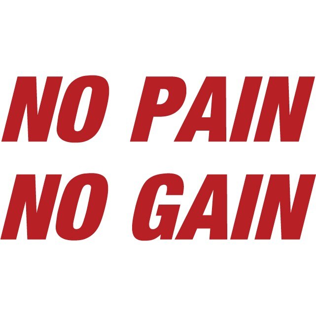 No Pain, No Gain - Sticker Decorativ - Rosu Cardinal - 89 x 47 cm