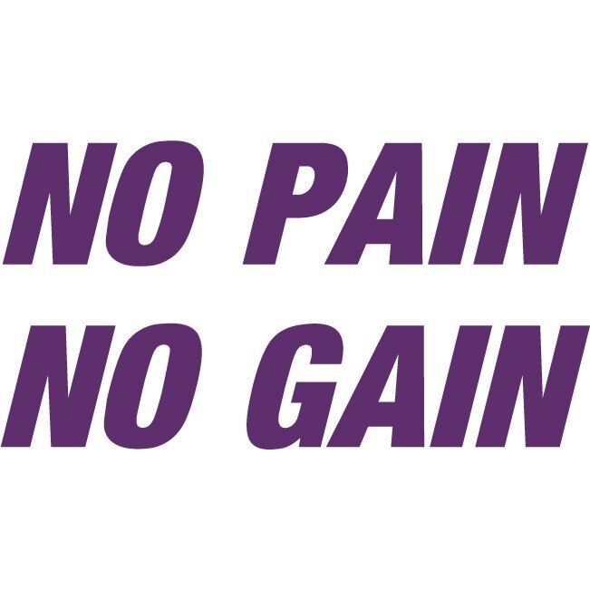 No Pain, No Gain - Sticker Decorativ - Indigo - 89 x 47 cm