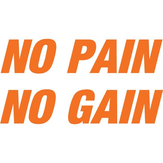 No Pain, No Gain - Sticker Decorativ - Portocaliu - 89 x 47 cm