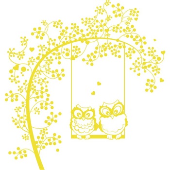 Bufnite indragostite - Sticker Decorativ - Lemon - 89 x 95 cm Bufnite indragostite - Sticker Decorativ - Lemon - 89 x 95 cm