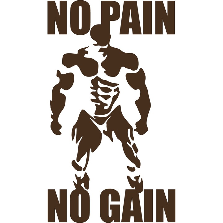 No Pain, No Gain 2 - Sticker Decorativ - Choco - 119 x 208 cm