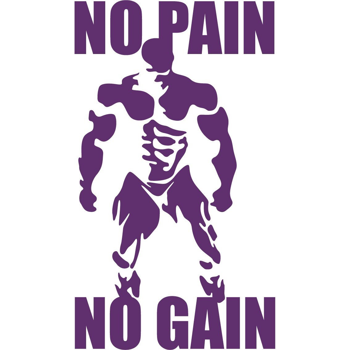 No Pain, No Gain 2 - Sticker Decorativ - Indigo - 119 x 208 cm