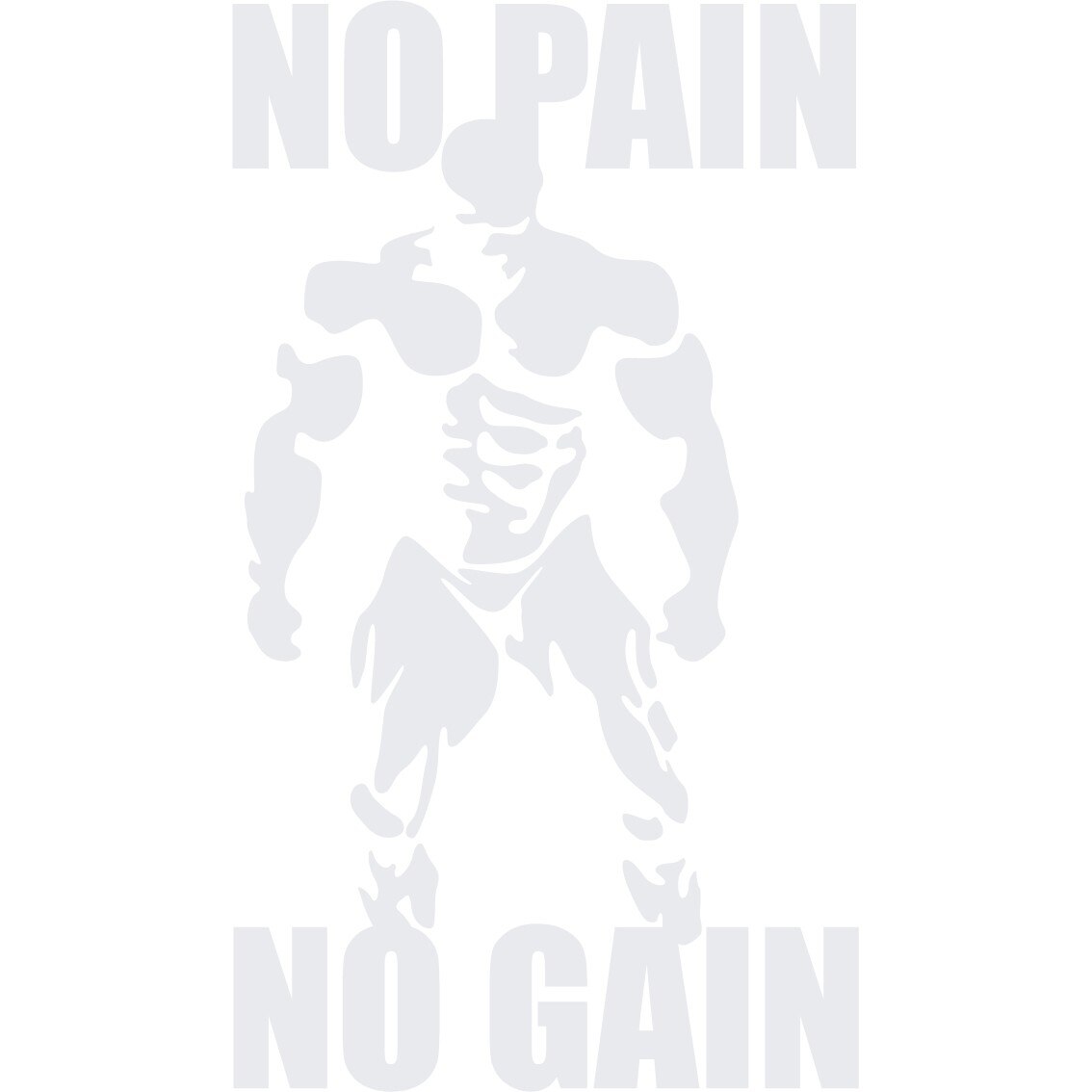 No Pain, No Gain 2 - Sticker Decorativ - Alb polar - 89 x 156 cm