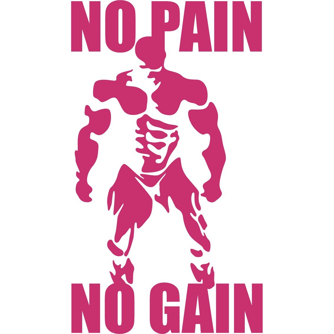 No Pain, No Gain 2 - Sticker Decorativ - Magenta - 119 x 208 cm