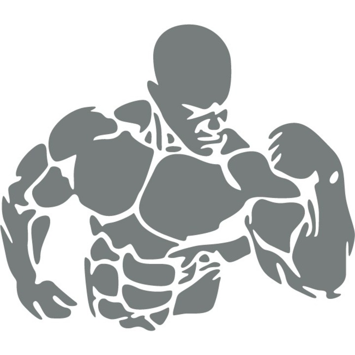 Antreneaza-te - Sticker Decorativ - Gri Metal - 104 x 89 cm