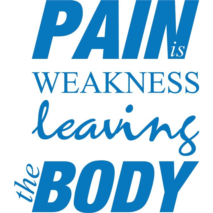 Pain is Weakness Leaving... - Sticker Decorativ - Albastru - 119 x 137 cm