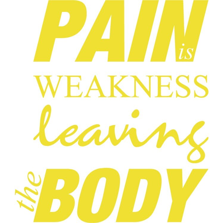 Pain is Weakness Leaving... - Sticker Decorativ - Lemon - 119 x 137 cm