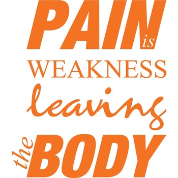 Pain is Weakness Leaving... - Sticker Decorativ - Portocaliu - 119 x 137 cm Pain is Weakness Leaving... - Sticker Decorativ - Portocaliu - 119 x 137 cm
