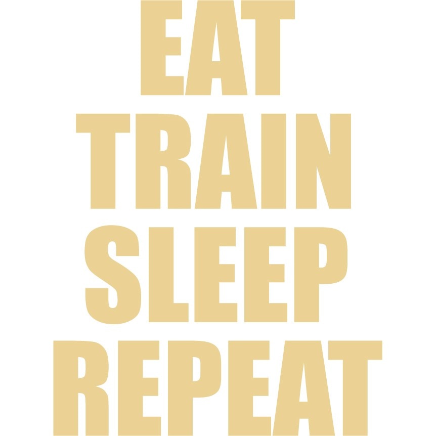 Eat... Train... Sleep - Sticker Decorativ - Bej - 119 x 158 cm