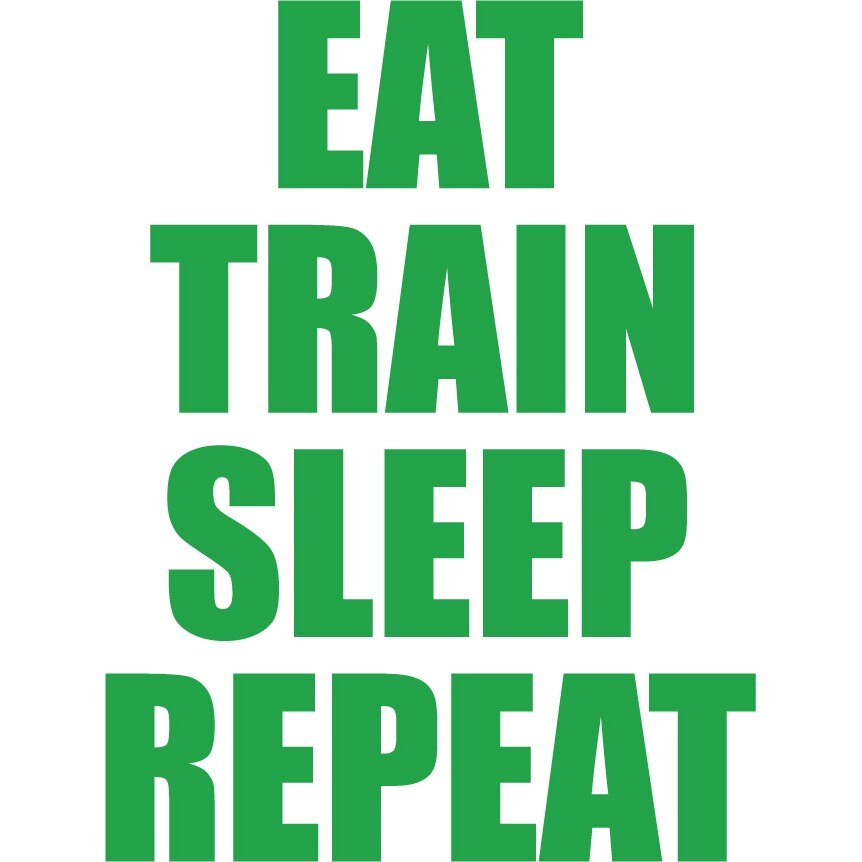 Eat... Train... Sleep - Sticker Decorativ - Verde - 119 x 158 cm