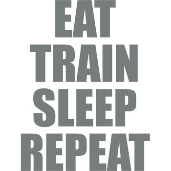 Eat... Train... Sleep - Sticker Decorativ - Gri Metal - 119 x 158 cm Eat... Train... Sleep - Sticker Decorativ - Gri Metal - 119 x 158 cm