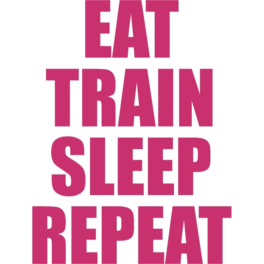 Eat... Train... Sleep - Sticker Decorativ - Magenta - 119 x 158 cm