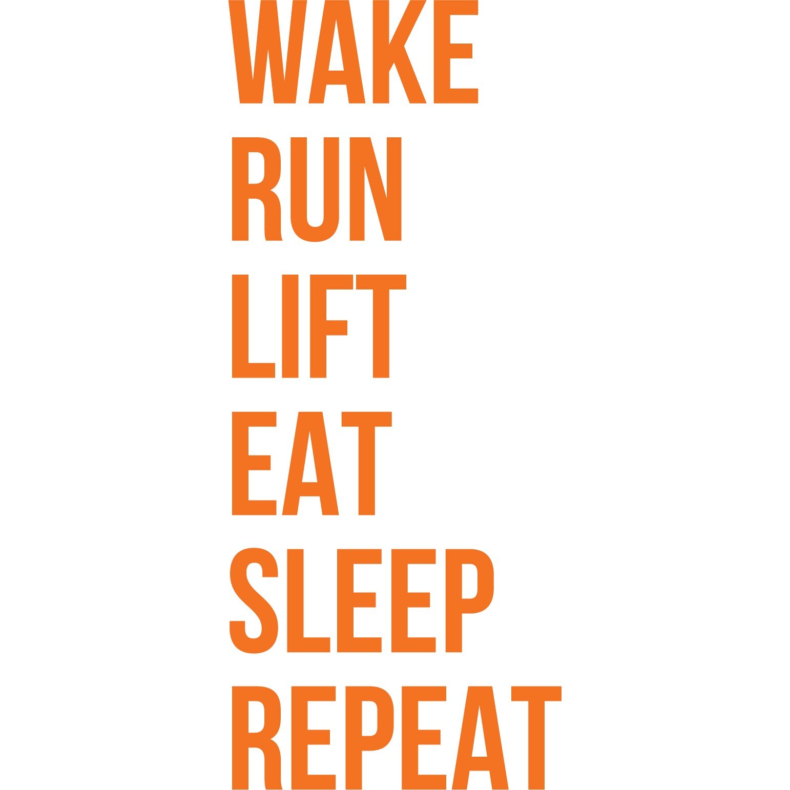 Wake... Run... Lift... - Sticker Decorativ - Portocaliu - 180 x 75 cm